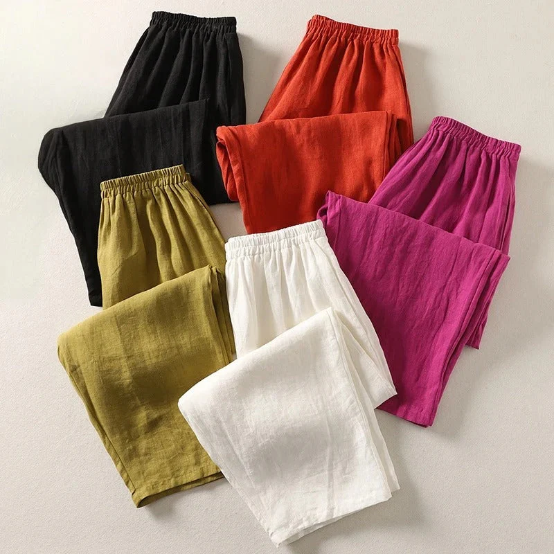 Amalia - Pantalon fluide en coton et lin