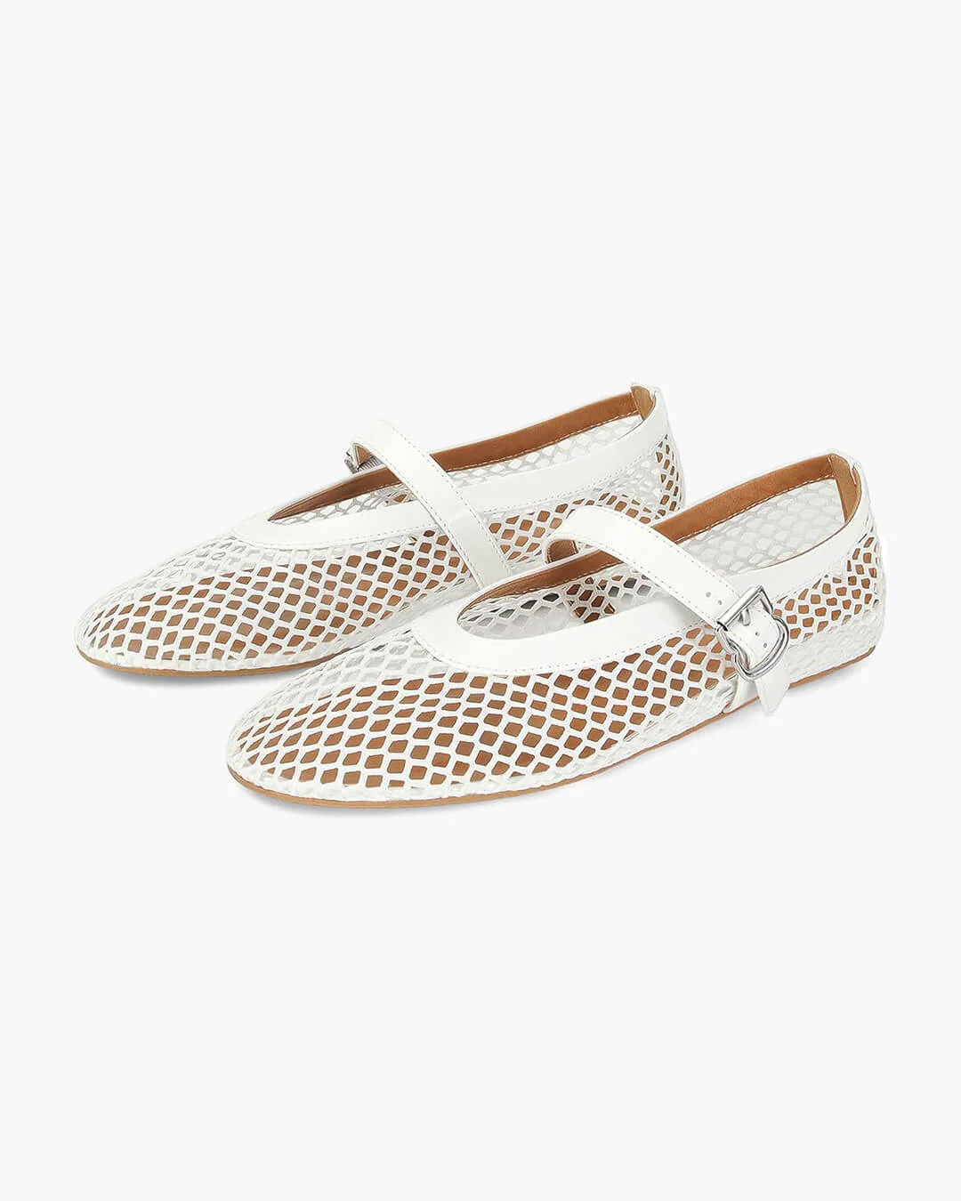 Ballerines femme en mesh respirant et details effet cuir - Elegantes et legeres - Image 12