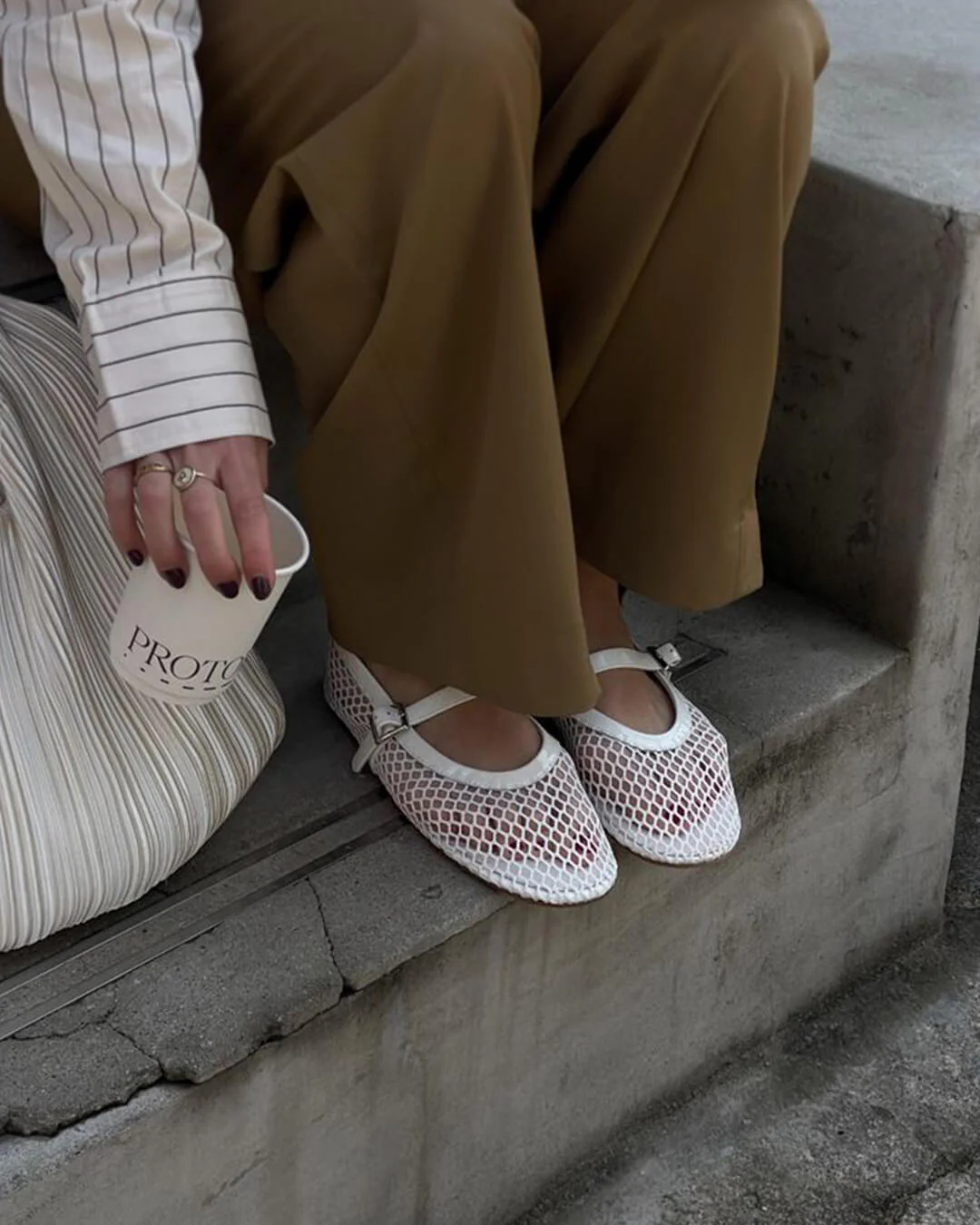 Ballerines femme en mesh respirant et details effet cuir - Elegantes et legeres - Image 2