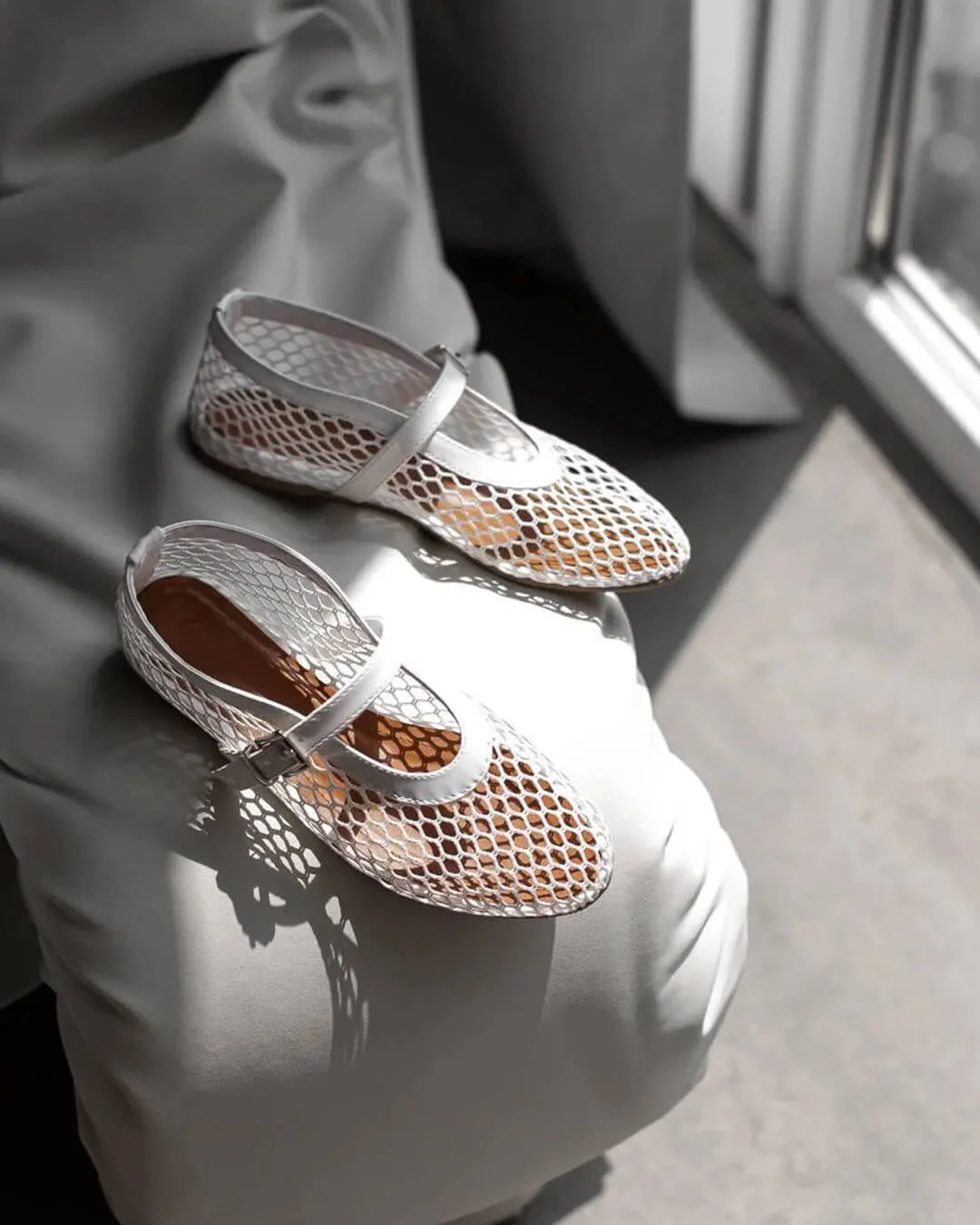 Ballerines femme en mesh respirant et details effet cuir - Elegantes et legeres - Image 4