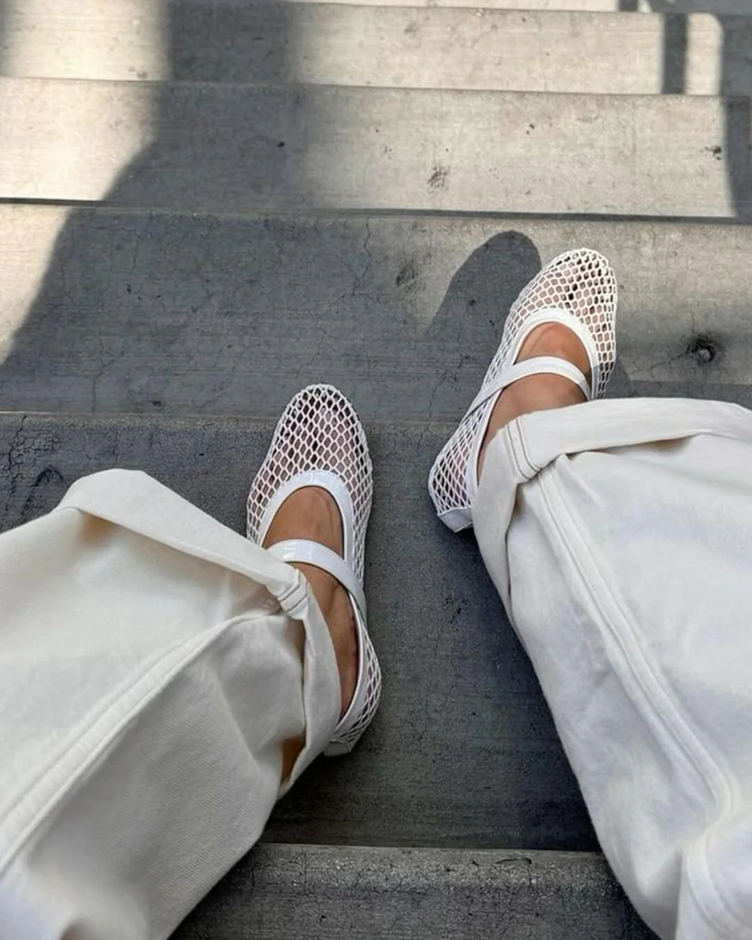Ballerines femme en mesh respirant et details effet cuir - Elegantes et legeres - Image 8