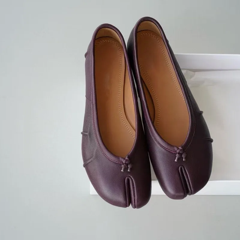 Ballerines Tabi en cuir souple pour femmes – Confortables, élégantes et décontractées, parfaites au quotidien