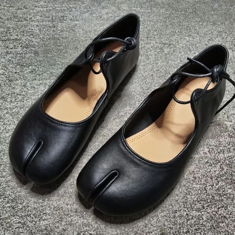 Ballerines Tabi en cuir souple pour femmes – Confortables, élégantes et décontractées, parfaites au quotidien - Image 5