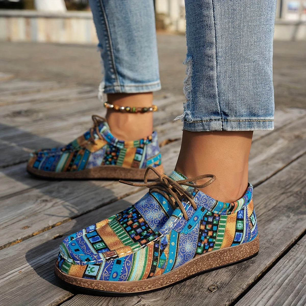 Baskets Comode con Patchwork Vivace – Calzature Eleganti per Tutti i Giorni - Image 10
