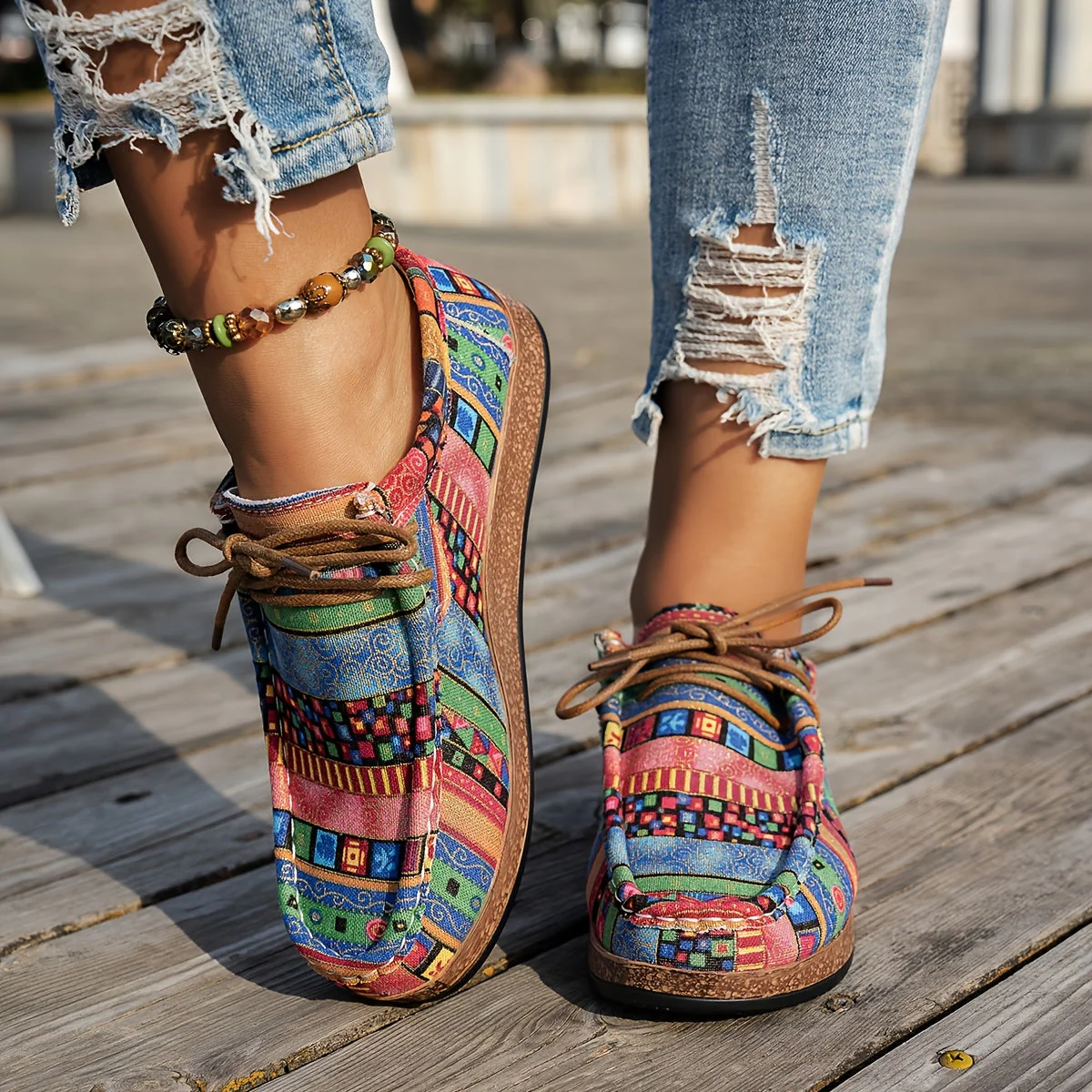 Baskets Comode con Patchwork Vivace – Calzature Eleganti per Tutti i Giorni - Image 3