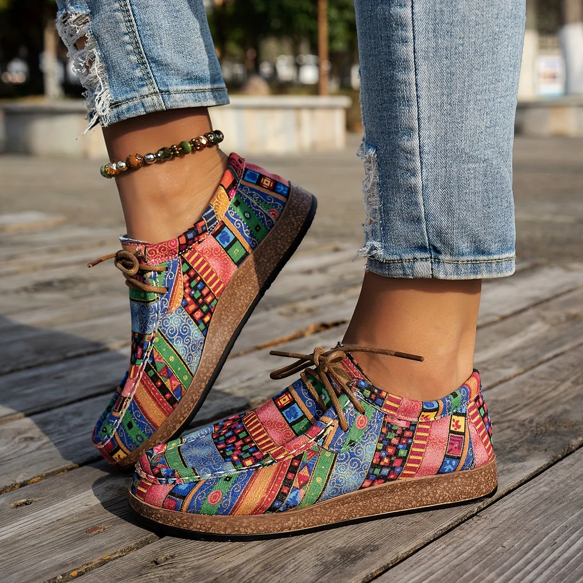 Baskets Comode con Patchwork Vivace – Calzature Eleganti per Tutti i Giorni - Image 4