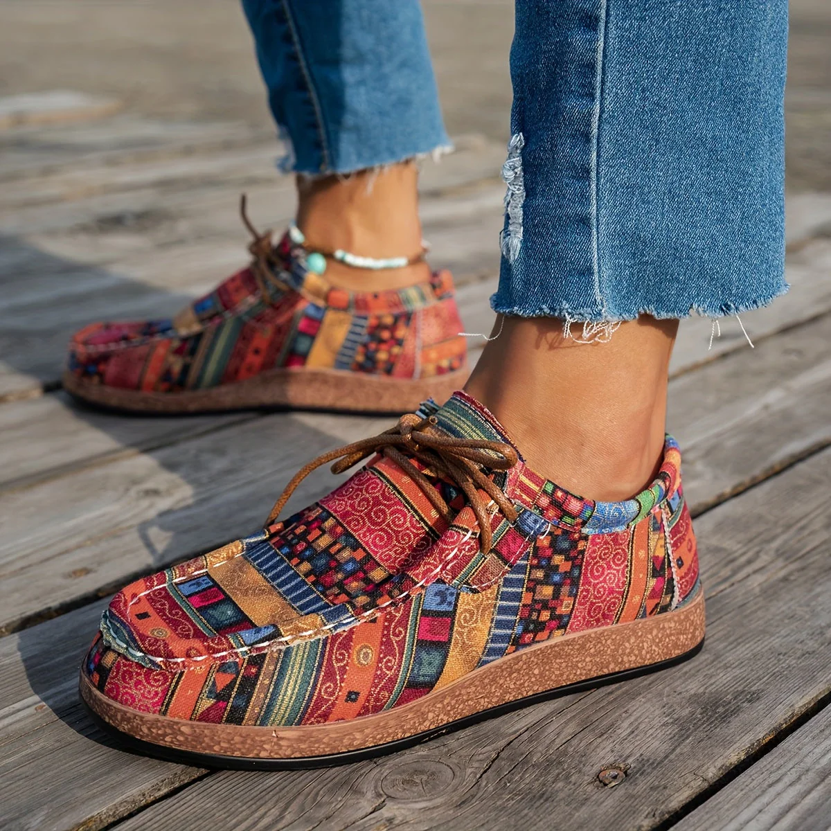 Baskets Comode con Patchwork Vivace – Calzature Eleganti per Tutti i Giorni - Image 6