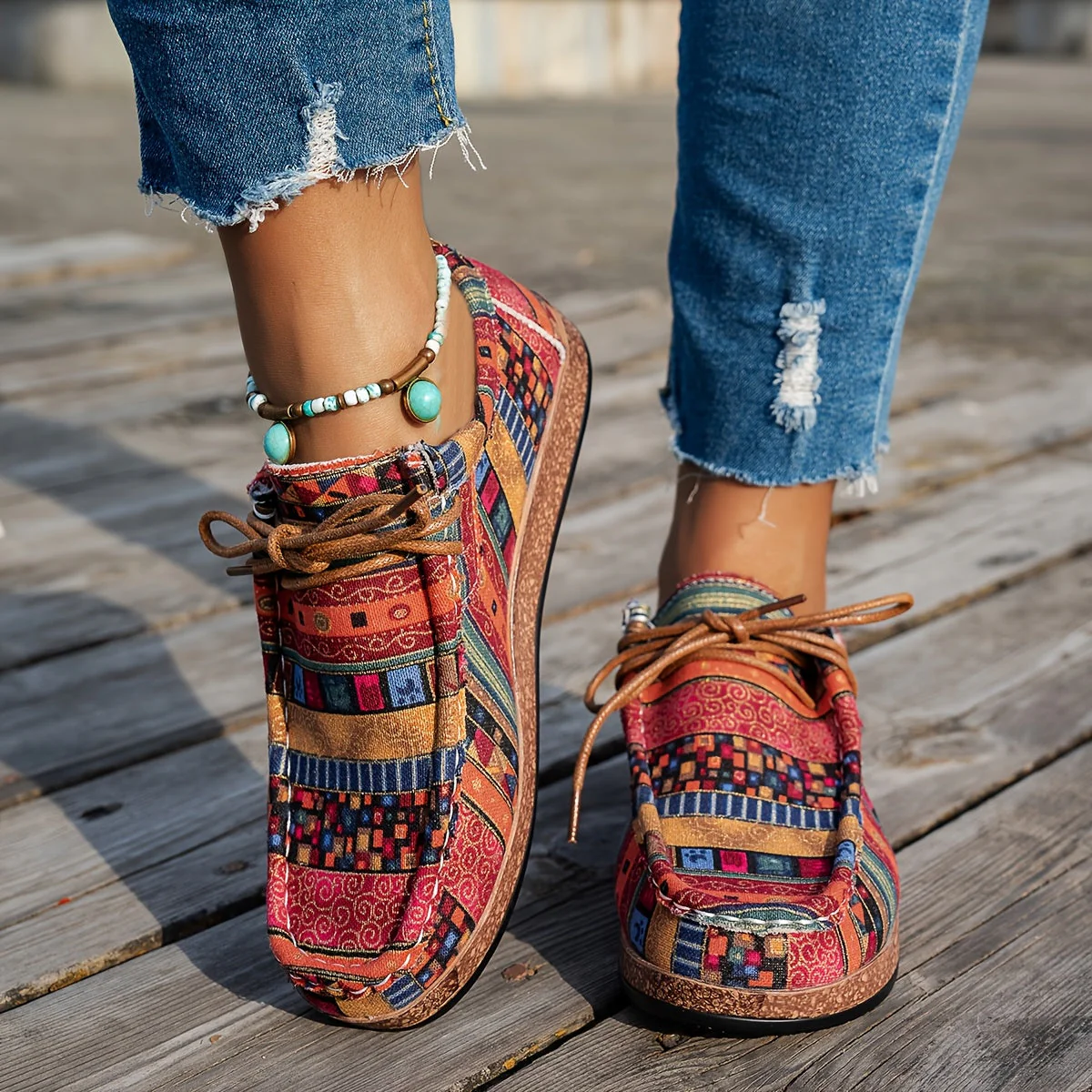 Baskets Comode con Patchwork Vivace – Calzature Eleganti per Tutti i Giorni - Image 8