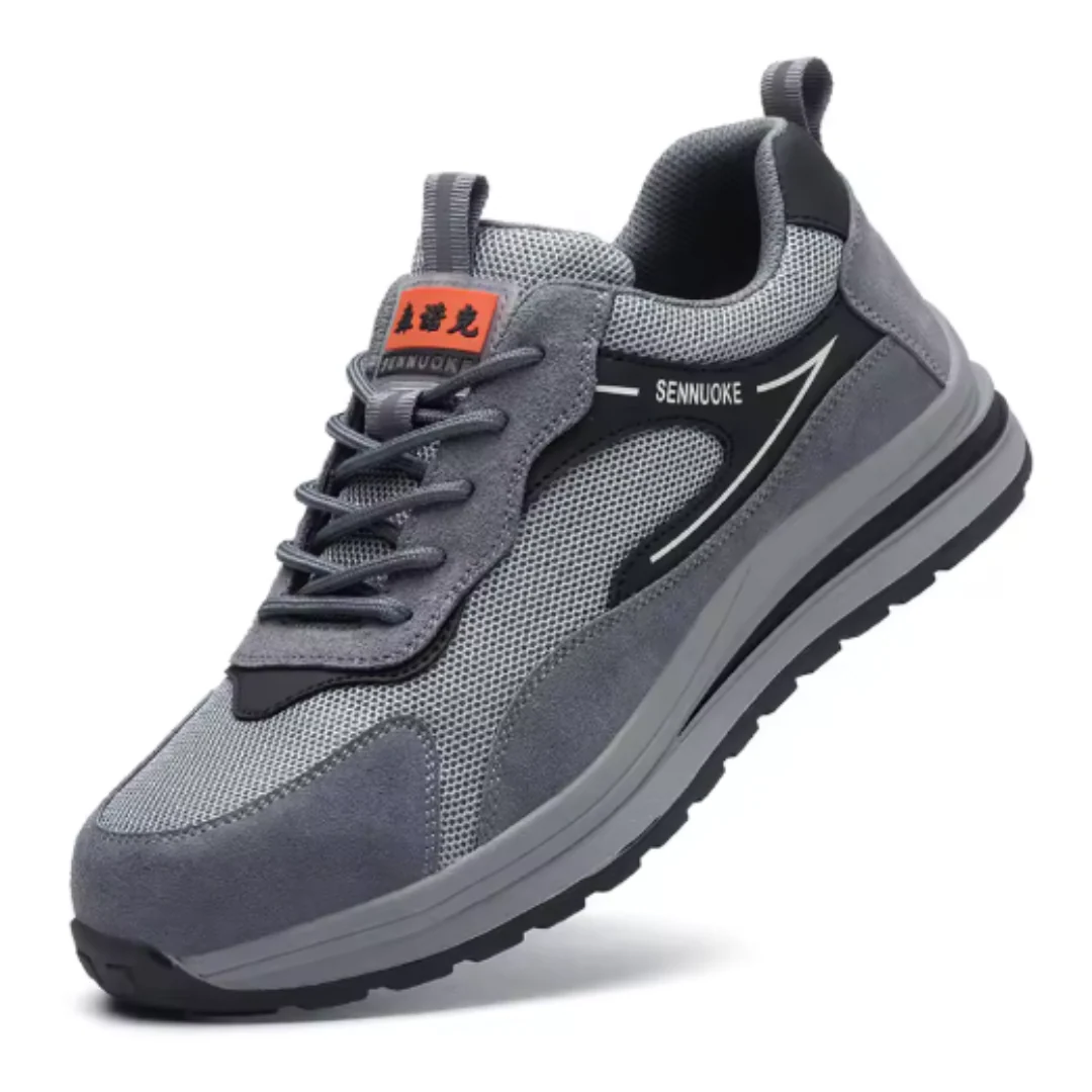 Baskets de sécurité légères durables homme – Embout en acier, antidérapantes, respirantes, chaussures de travail industrielles - Image 4
