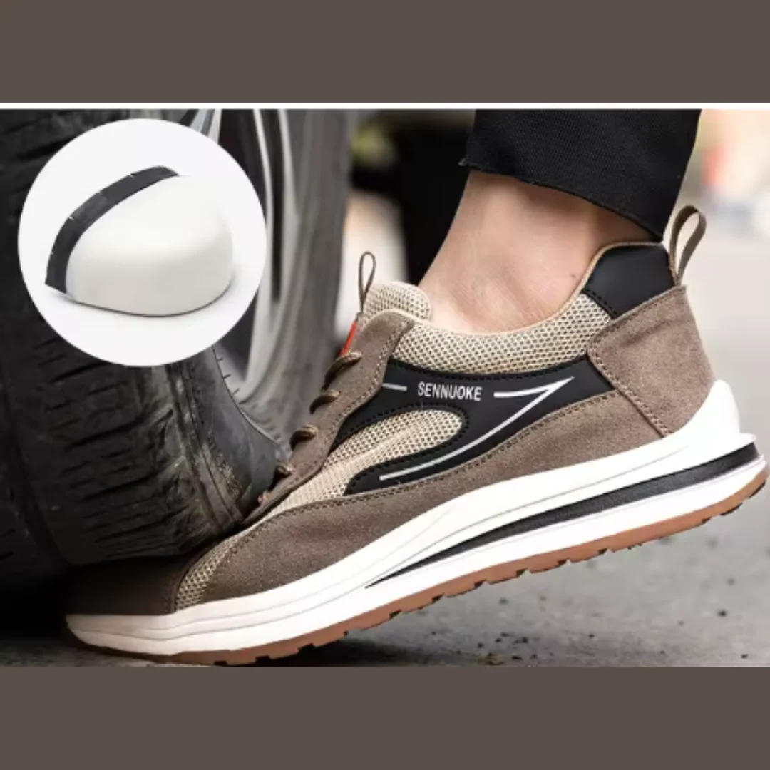 Baskets de sécurité légères durables homme – Embout en acier, antidérapantes, respirantes, chaussures de travail industrielles - Image 7