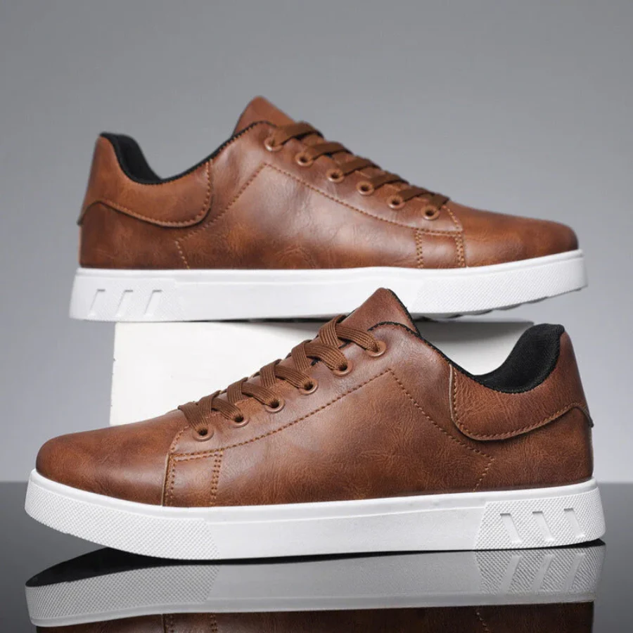 Baskets en Cuir Élégantes pour Homme – Chaussures Décontractées à Lacets - Image 3