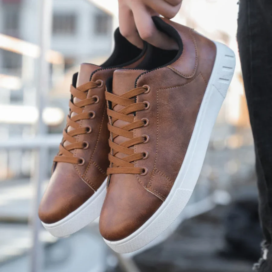 Baskets en Cuir Élégantes pour Homme – Chaussures Décontractées à Lacets - Image 5