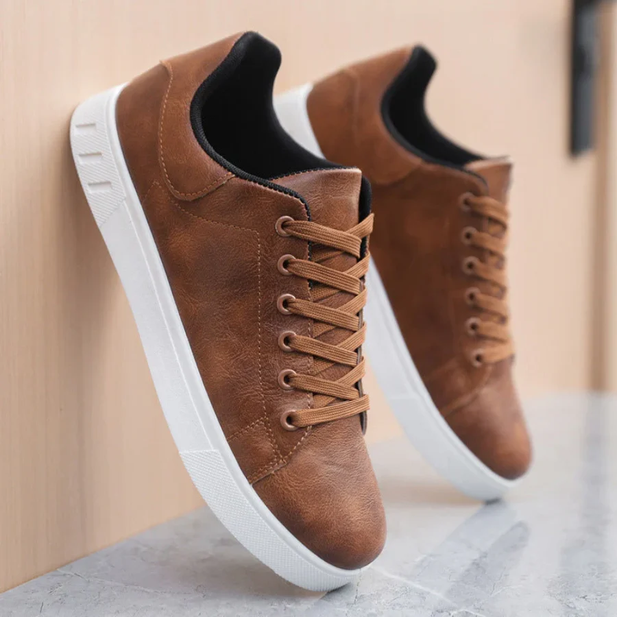Baskets en Cuir Élégantes pour Homme – Chaussures Décontractées à Lacets - Image 6