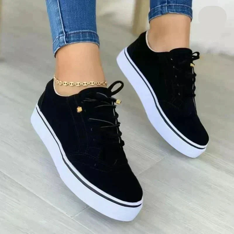 Baskets Orthopédiques En Daim À Lacets Pour Femme – Chaussures De Marche Confortables - Image 3