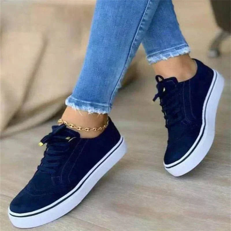 Baskets Orthopédiques En Daim À Lacets Pour Femme – Chaussures De Marche Confortables - Image 5