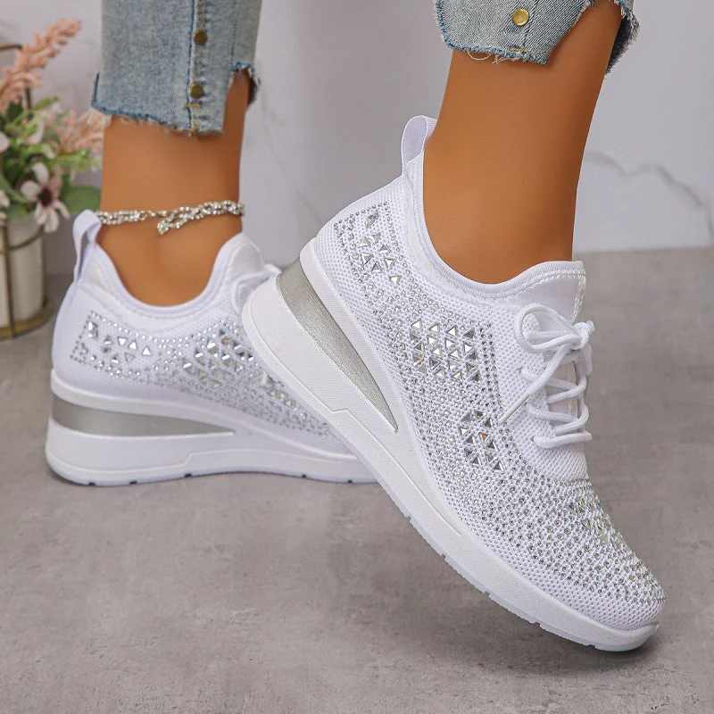Baskets Orthopédiques Femme avec Soutien de la Voûte Plantaire et Strass – Confortables et Légères - Image 3