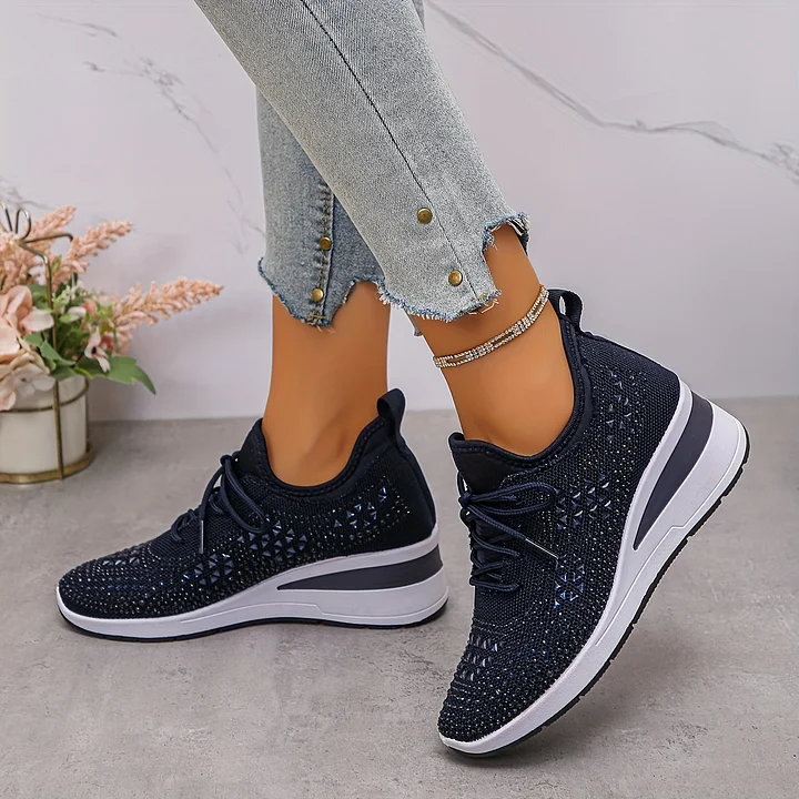Baskets Orthopédiques Femme avec Soutien de la Voûte Plantaire et Strass – Confortables et Légères - Image 6