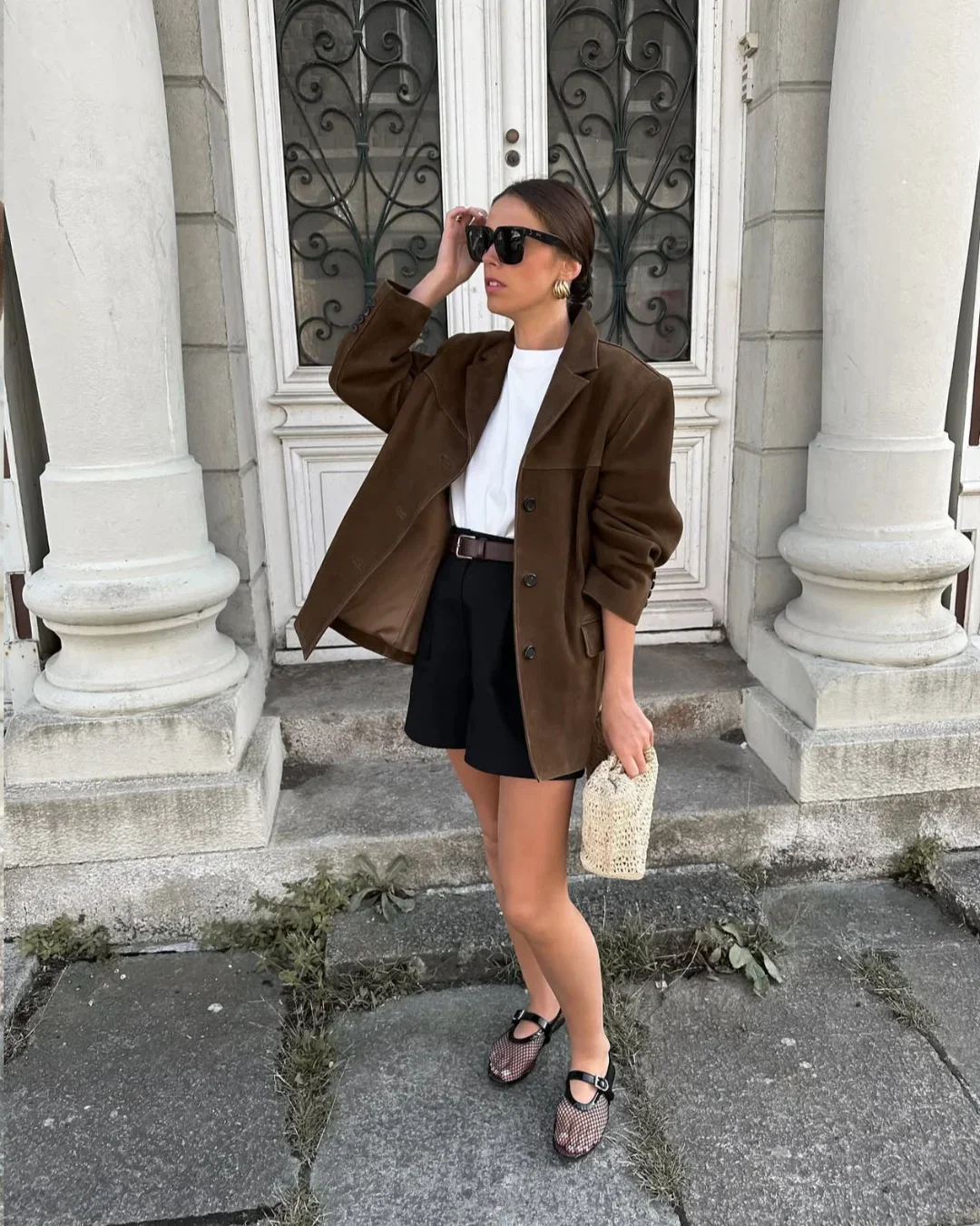 Blazer Femme en Suédine Marron à Poches – Veste Élégante - Image 5