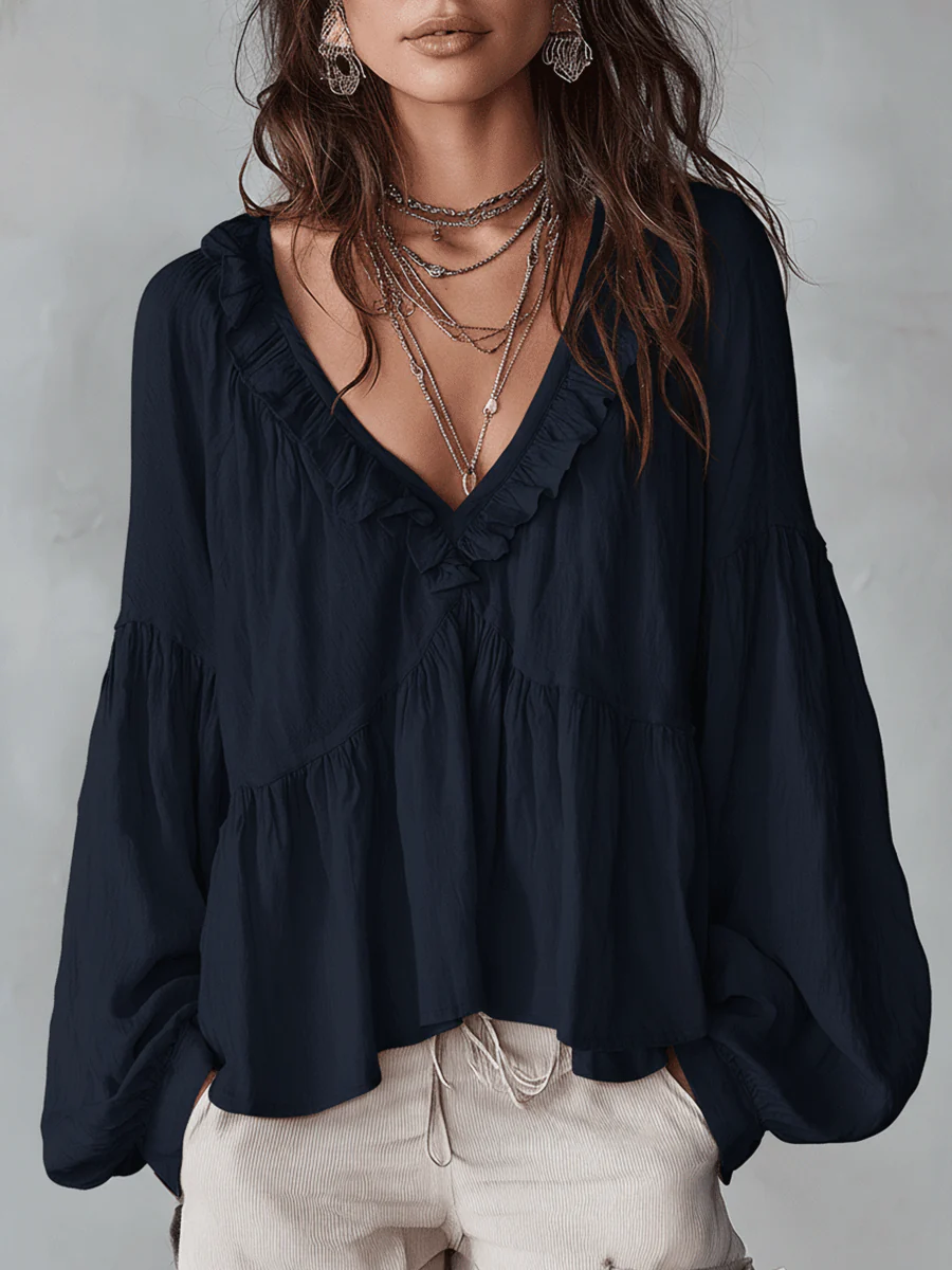 Blouse bohème femme à volants – Style vintage léger et romantique - Image 2