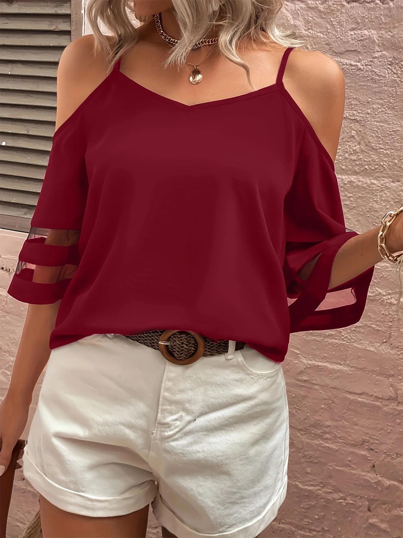 Blouse d’Été Élégante et Confortable pour Femme – Blouse Épaule Dénudée Chic - Image 2