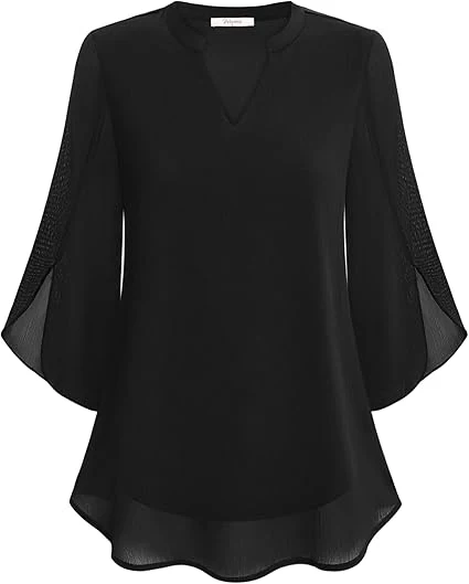 Blouse Décontractée Élégante Femme – Haut Col V Ample et Confortable - Image 2