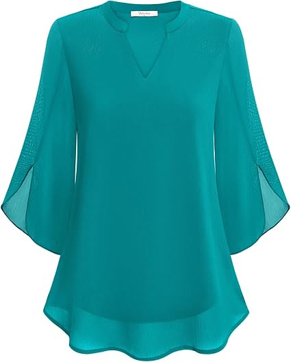 Blouse Décontractée Élégante Femme – Haut Col V Ample et Confortable - Image 4