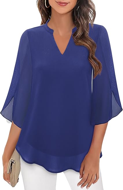 Blouse Décontractée Élégante Femme – Haut Col V Ample et Confortable - Image 7
