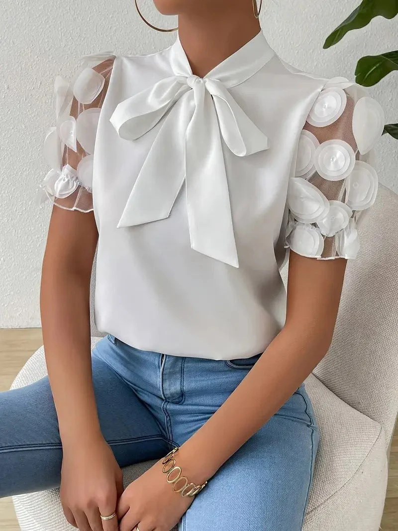 Blouse élégante femme à nœud – Chemisier chic et raffiné - Image 2