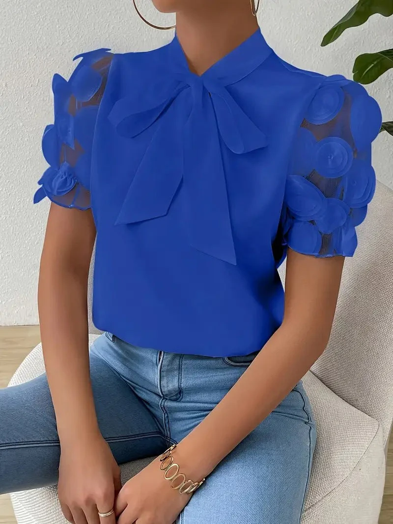 Blouse élégante femme à nœud – Chemisier chic et raffiné - Image 3