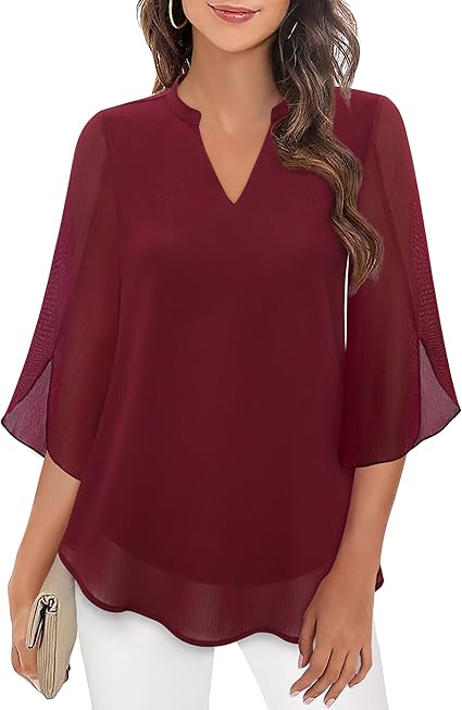Blouse en Chiffon Élégante pour Femme – Haut Décontracté Coupe A-Line - Image 11