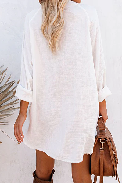 Blouse femme à col V avec boucle patchwork – Chemisier casual moderne - Image 3