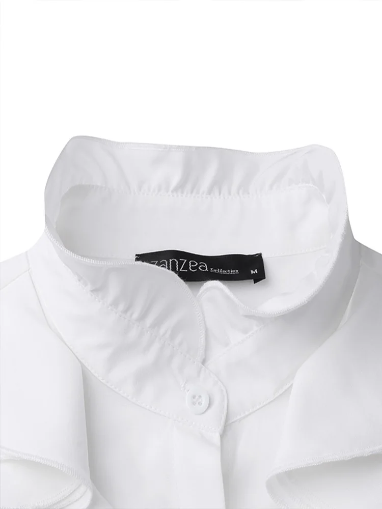 Blouse Femme Élégante à Manches Longues avec Volants – Chemise Chic et Stylée - Image 4