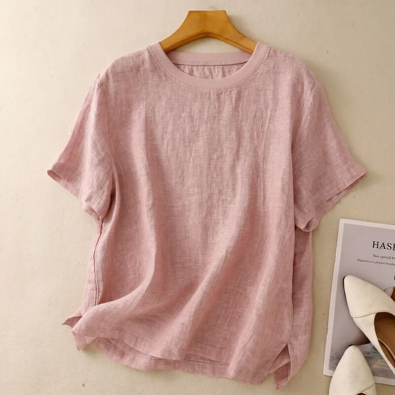 Blouse femme en coton a manches courtes - Legere et decontractee