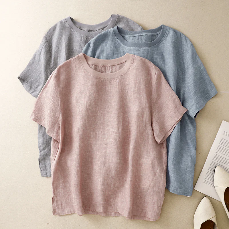 Blouse femme en coton a manches courtes - Legere et decontractee - Image 5
