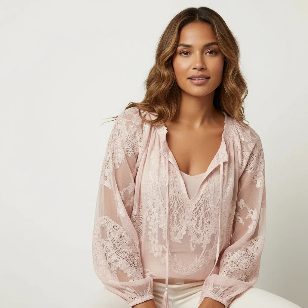 Blouse femme en dentelle esprit boheme - Legere et elegante - Image 6