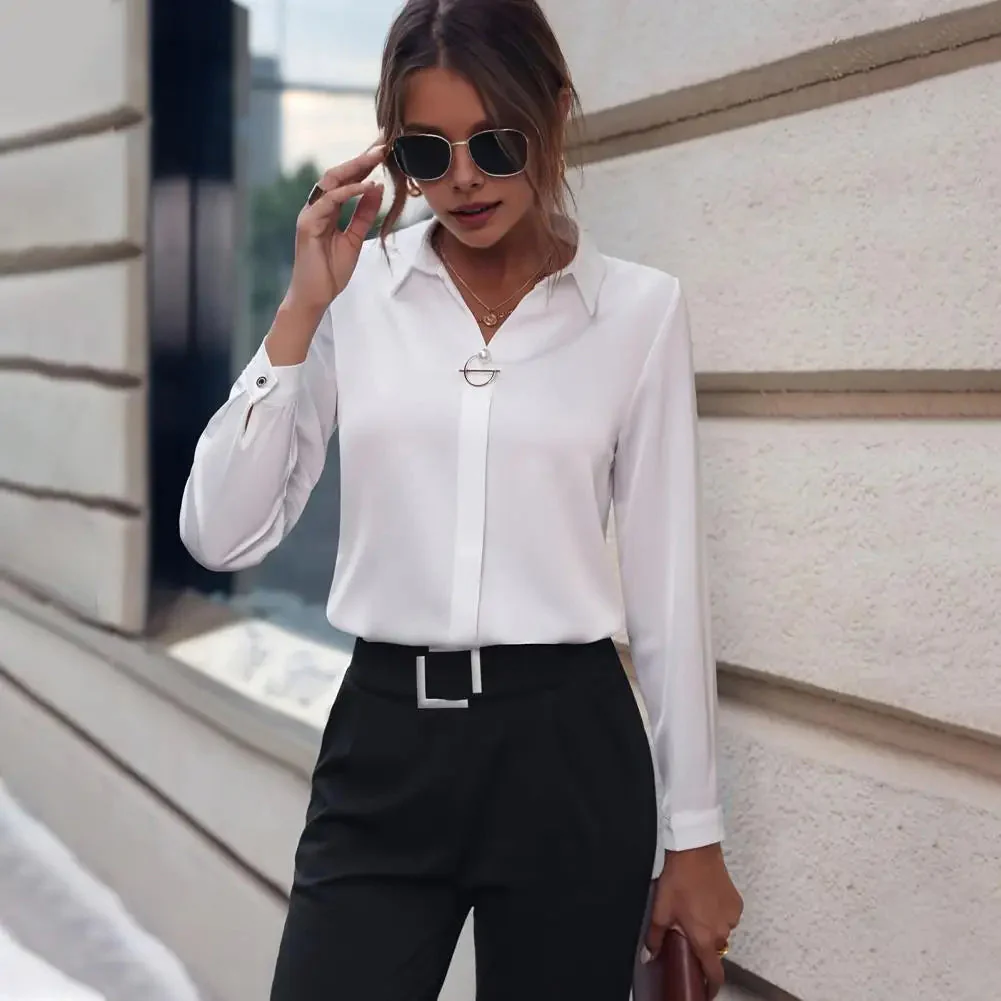 Blouse Femme Manches Longues Col V – Haut Essentiel Confortable