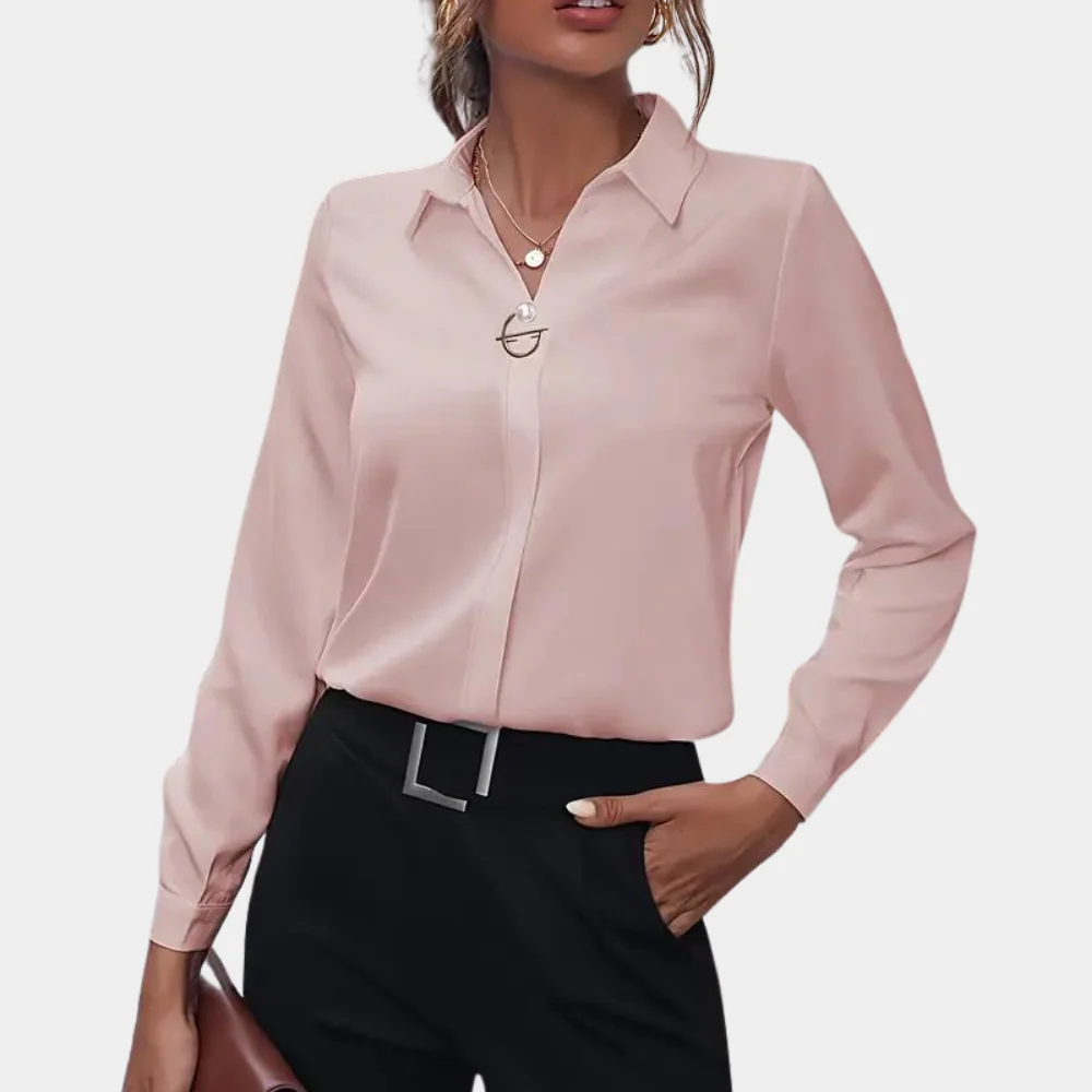 Blouse Femme Manches Longues Col V – Haut Essentiel Confortable - Image 6