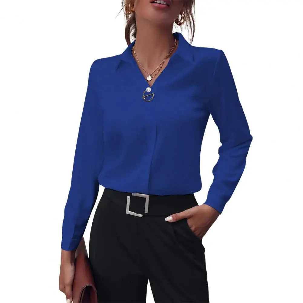 Blouse Femme Manches Longues Col V – Haut Essentiel Confortable - Image 8