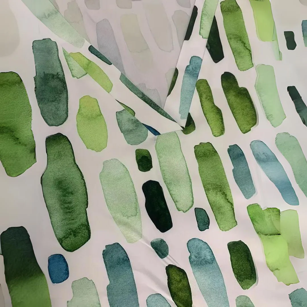 Blouse Femme Verte à Motif Géométrique – Col V Décontracté avec Manches 3/4 - Image 3