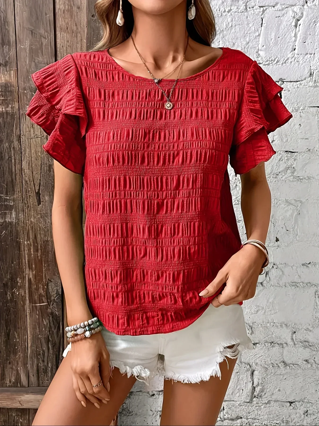 Blouse légère femme à volants – Haut respirant et élégant - Image 5