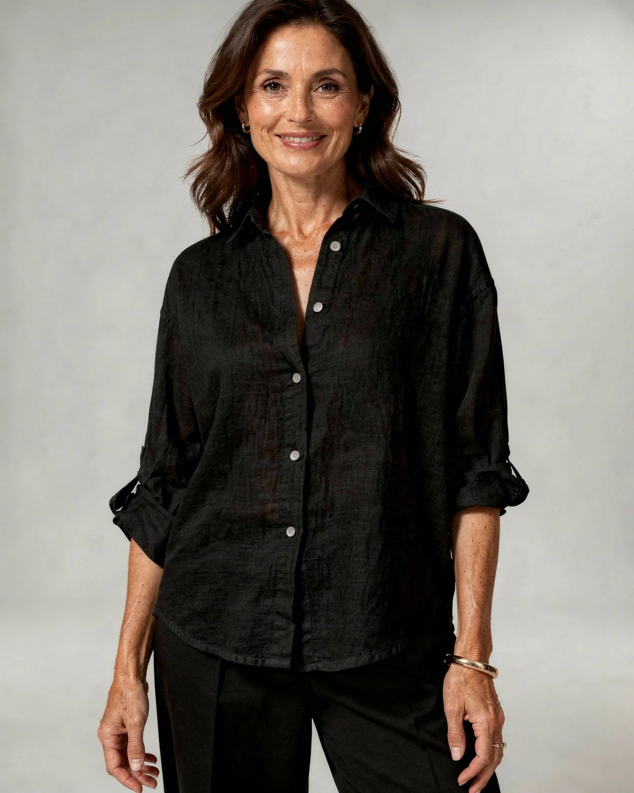 Blouse Oversize en Coton-Lin – Haut Femme à Manches Longues Décontracté - Image 11