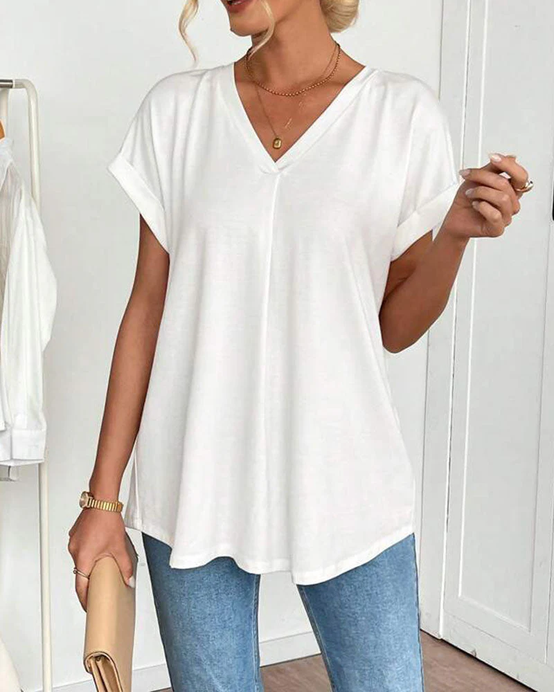 Blouse plissée à manches courtes femme - Image 4