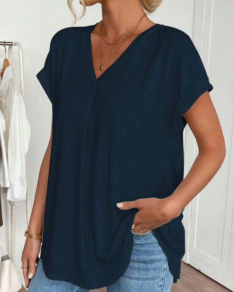 Blouse plissée à manches courtes femme - Image 6