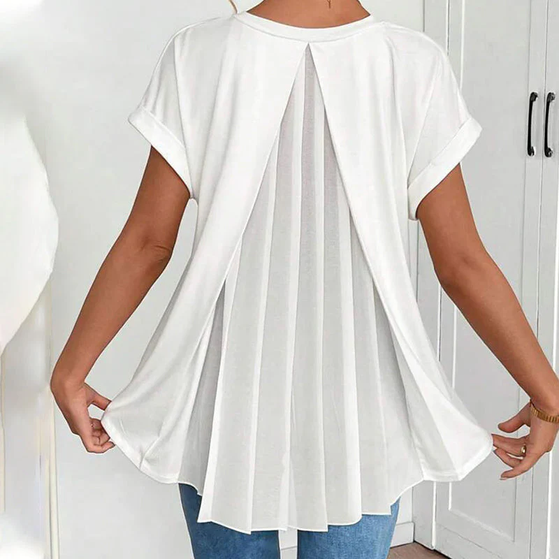 Blouse plissée à manches courtes femme - Image 9