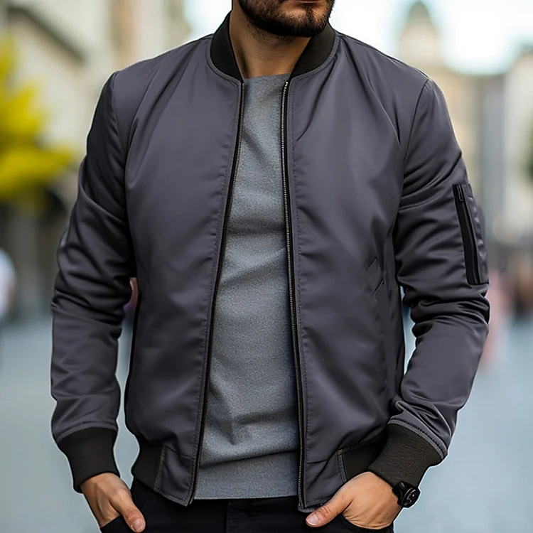 Blouson Bomber Homme à Fermeture Éclair – Stylé et Tendance - Image 2