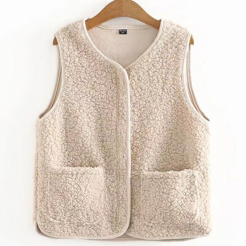 Bodywarmer Femme Grande Taille Teddy – Gilet Chaud Élégant avec Poches - Image 3