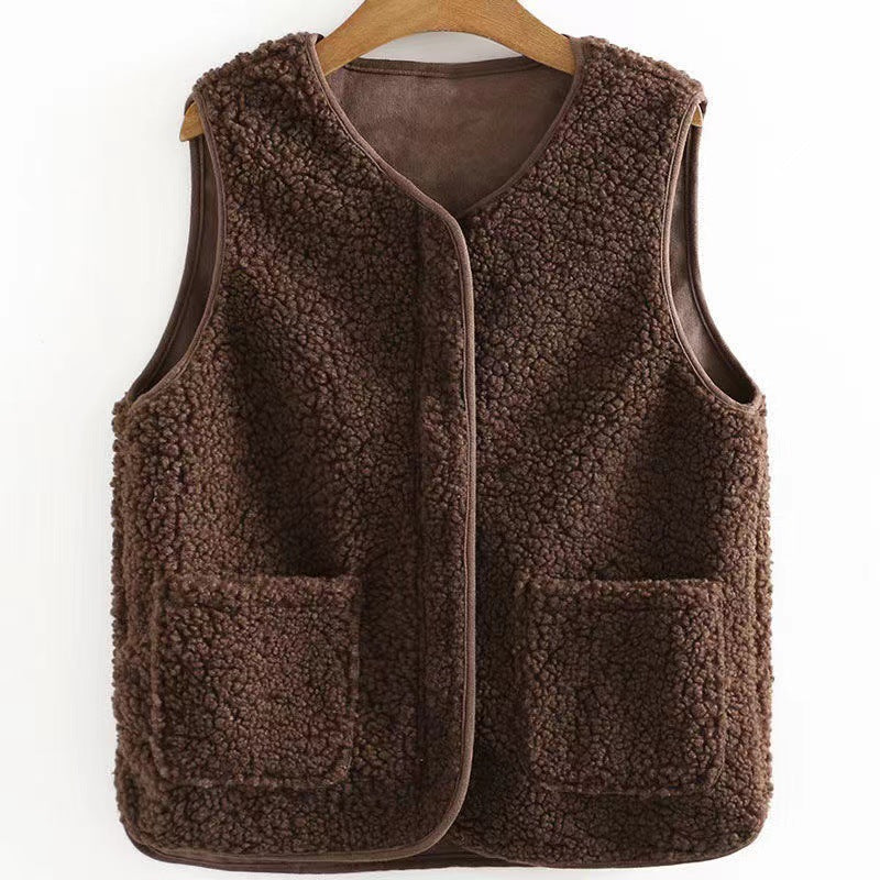 Bodywarmer Femme Grande Taille Teddy – Gilet Chaud Élégant avec Poches - Image 4