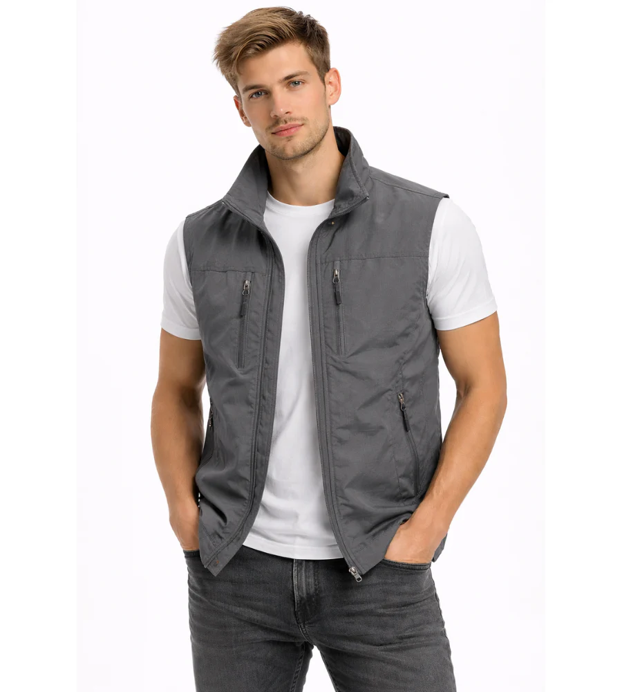 Bodywarmer homme zippe a col montant - Pratique et polyvalent - Image 3