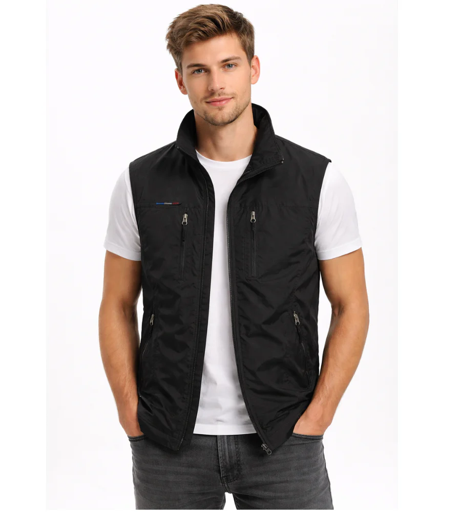 Bodywarmer homme zippe a col montant - Pratique et polyvalent - Image 4