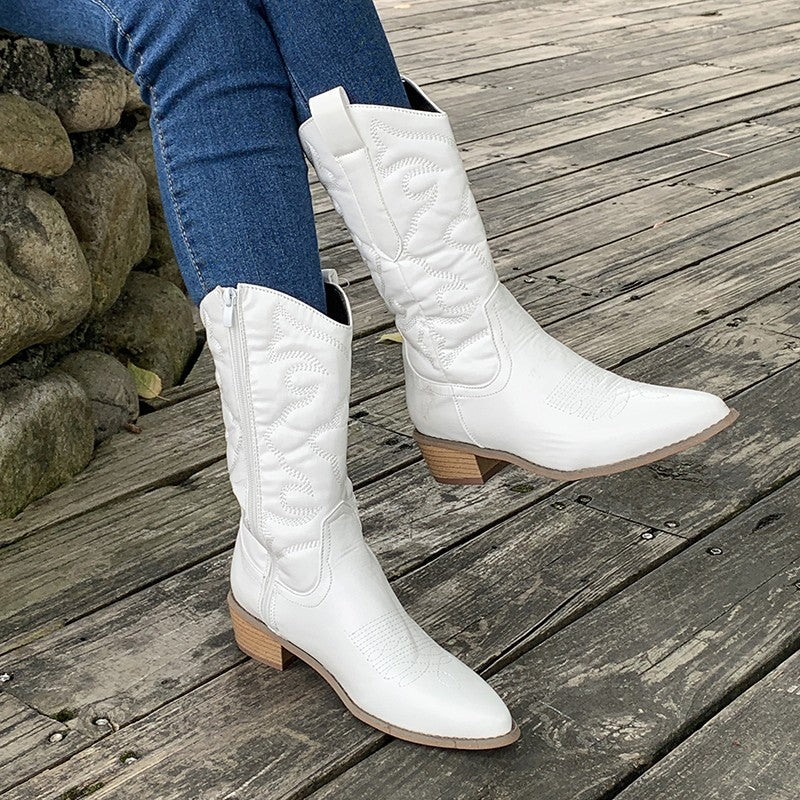 Bottes Cowboy Métalliques Élégantes Femme - Confort et Style - Bottes Noires Disponibles - Image 12